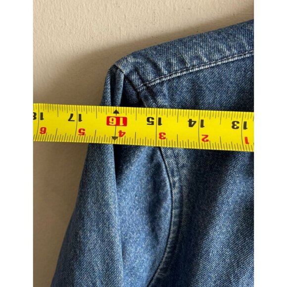 GAP Womens Long Sleeve Single Breasted Denim Blazer Jacket Blue Size L Petite - Picture 10 of 13